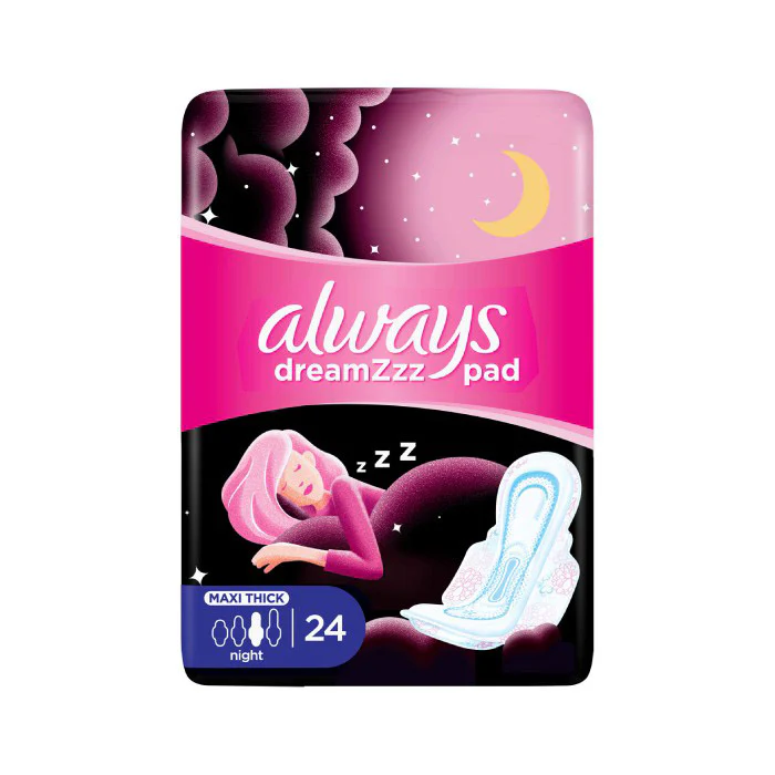 Cotton Soft Maxi Thick Night Sanitary Pads with Wings 24 Pads