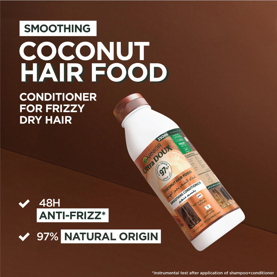 Garnier Ultra Doux Coconut Vegan Hair Food Conditioner for frizzy hair - Image 3