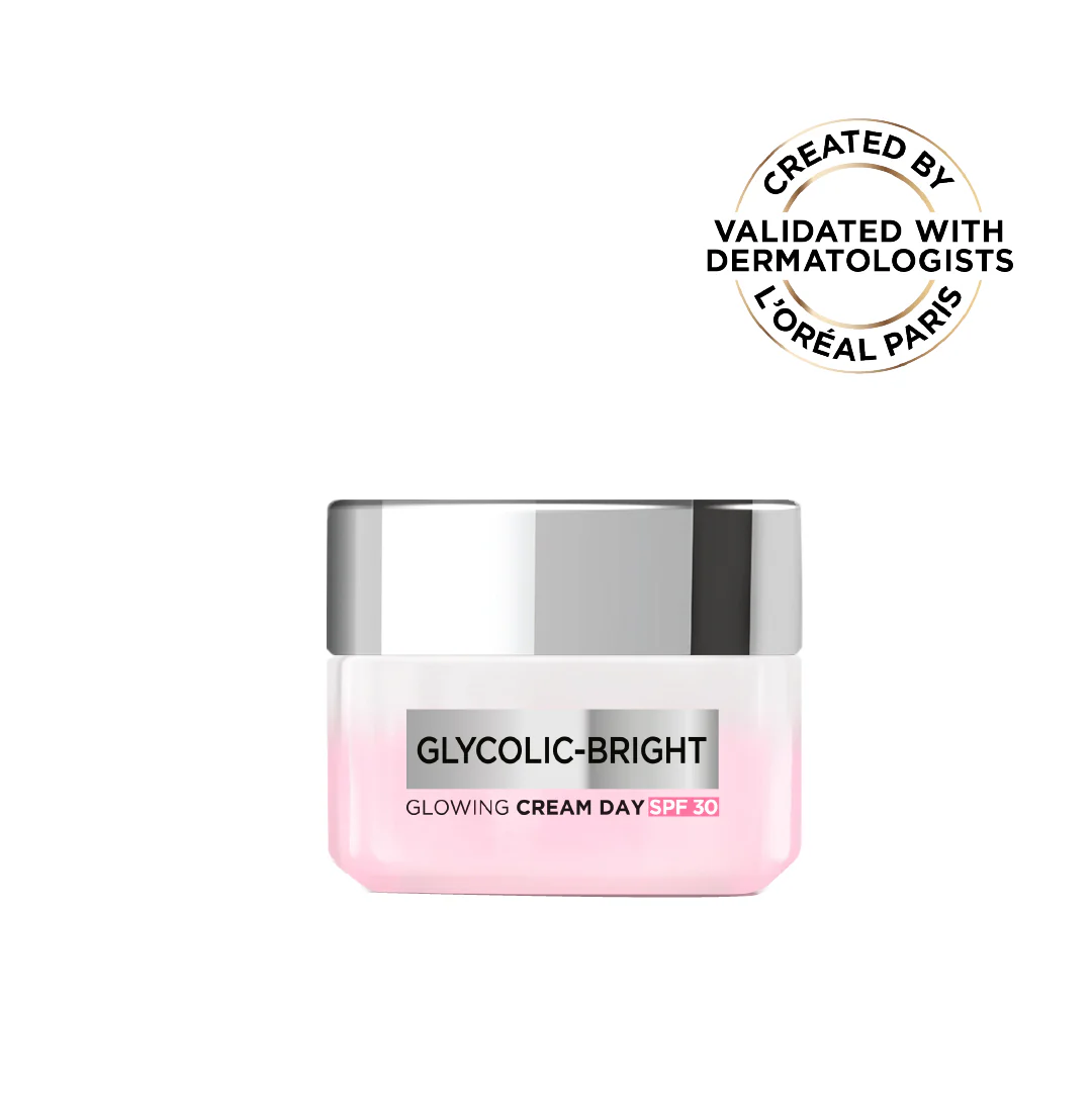 Glycolic-Bright Glowing Day Cream, for Dark Spots Reduction, Glow Boosting and Skin Tone Evenness, SPF 30