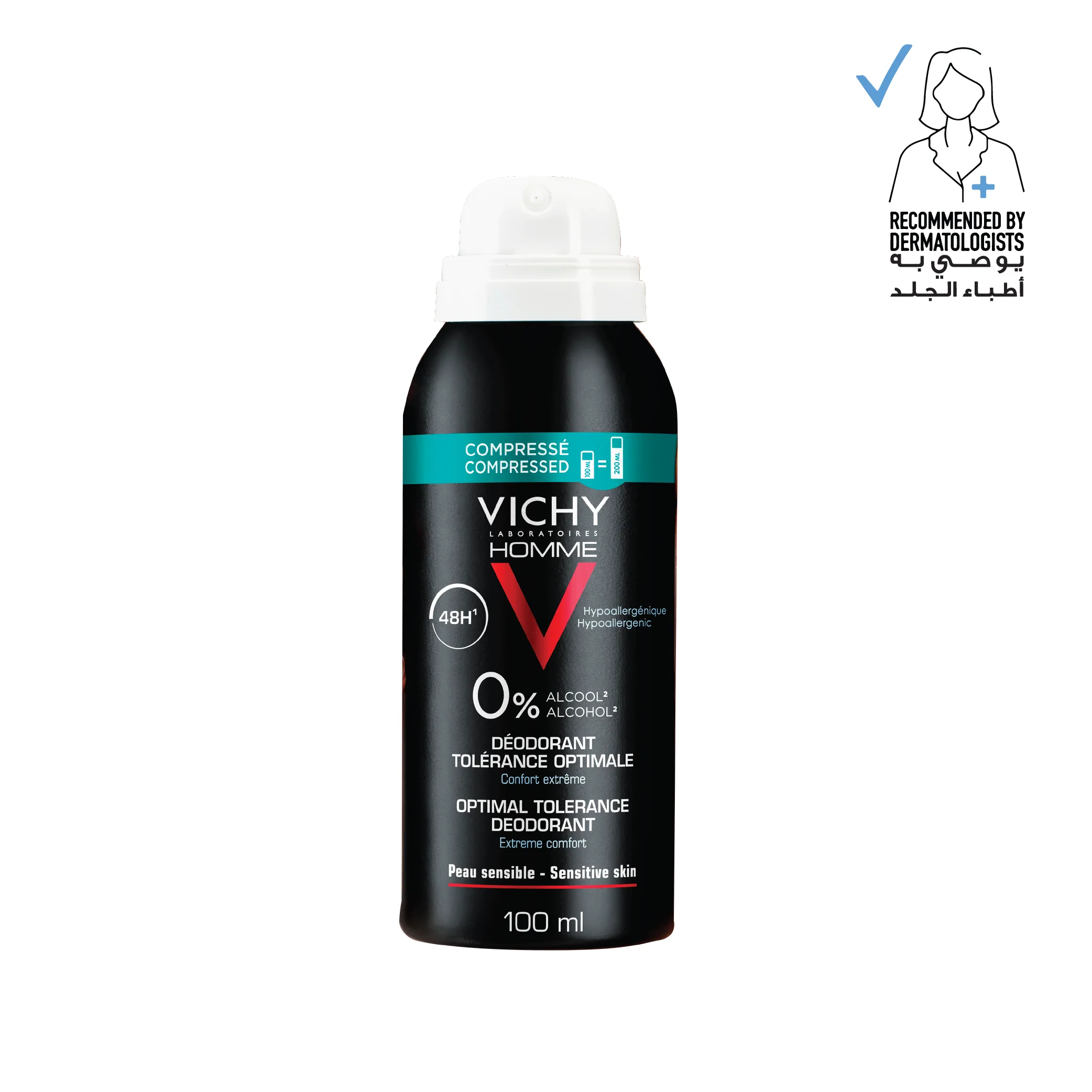 Homme 48 Hour Anti-Perspirant Optimal Tolerance Deodorant Spray for Men