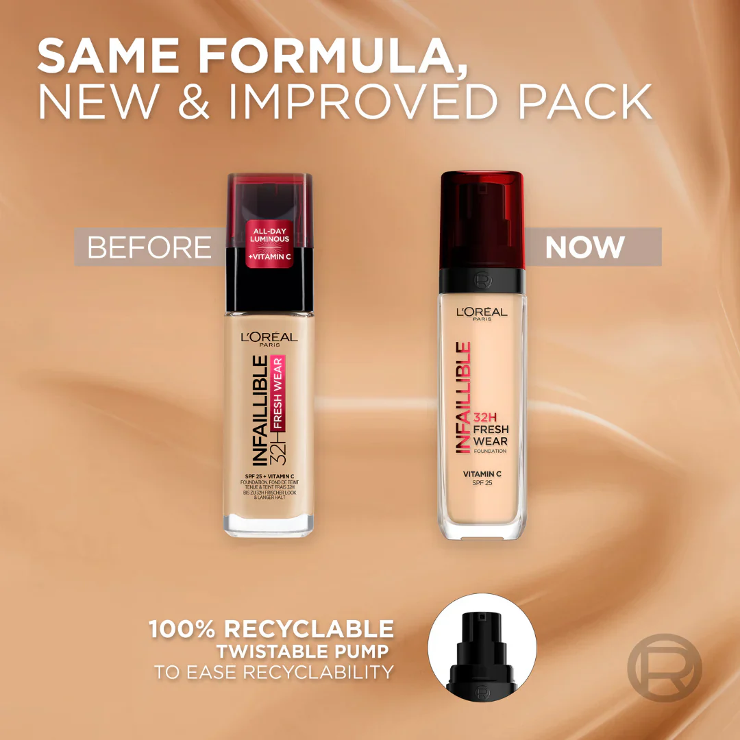 L’Oréal Paris Makeup Infaillible 32H Freshwear Liquid Foundation, Vitamin C, SPF25L’Oréal Paris Makeup Infaillible 32H Freshwear Liquid Foundation, Vitamin C, SPF25 - 250 Sable Eclat/R - Image 6