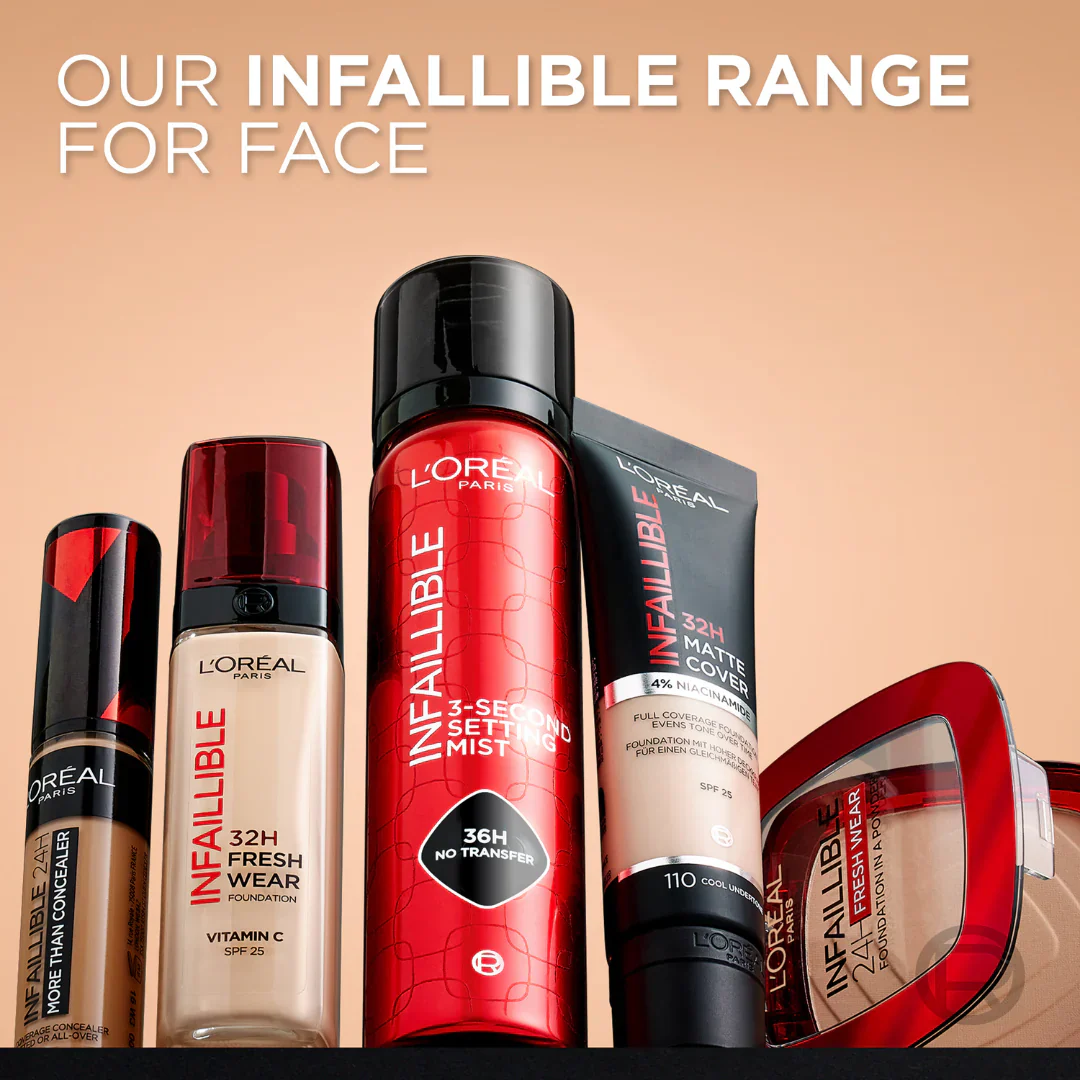 L’Oréal Paris Makeup Infaillible 32H Freshwear Liquid Foundation, Vitamin C, SPF25L’Oréal Paris Makeup Infaillible 32H Freshwear Liquid Foundation, Vitamin C, SPF25 - 250 Sable Eclat/R - Image 9