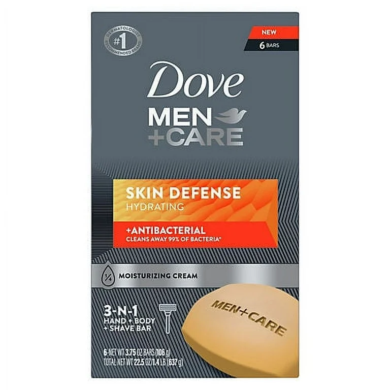 Men+Care Soap Bar, Hydrating and Nourishing, Antibacterial, Cream, 3.75 Oz
